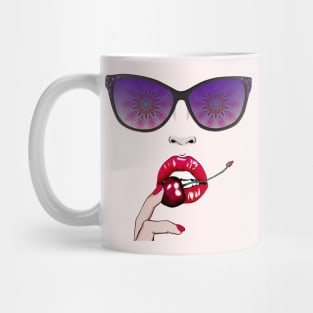Cherry Lips Cool Sunglasses Mug